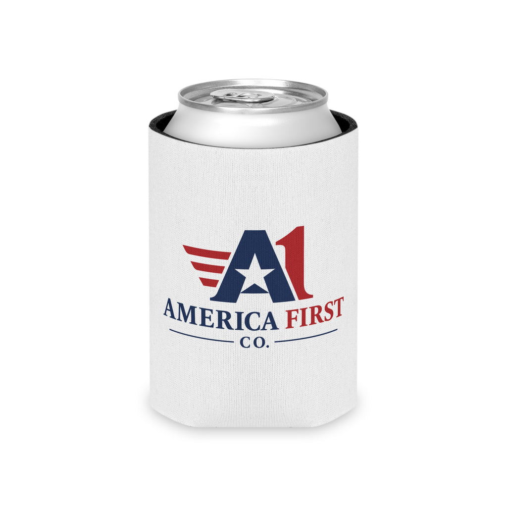 America First Can Cooler — Patriotic Red White Blue Drink Koozie