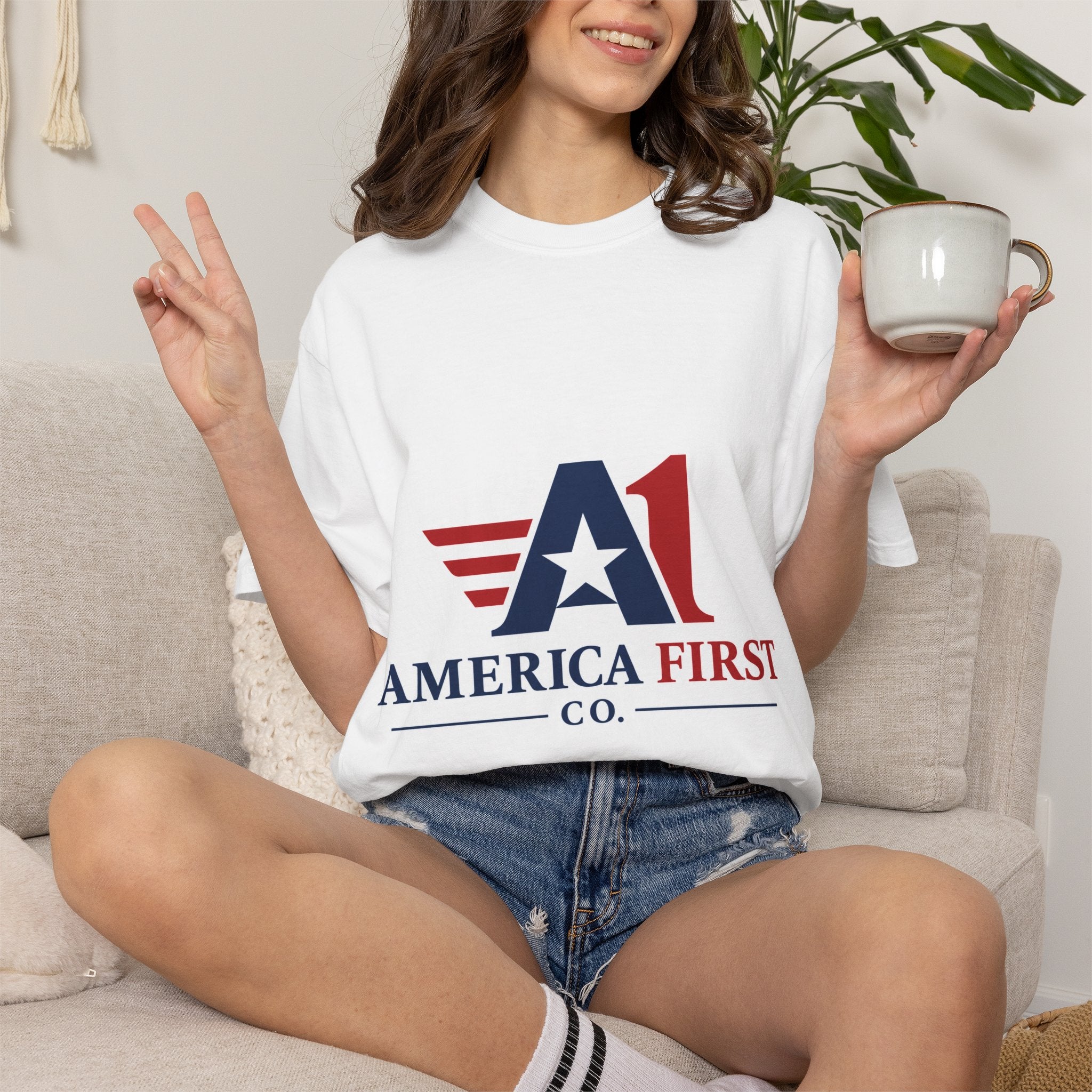 America First Logo T-Shirt — Patriotic USA Graphic Tee