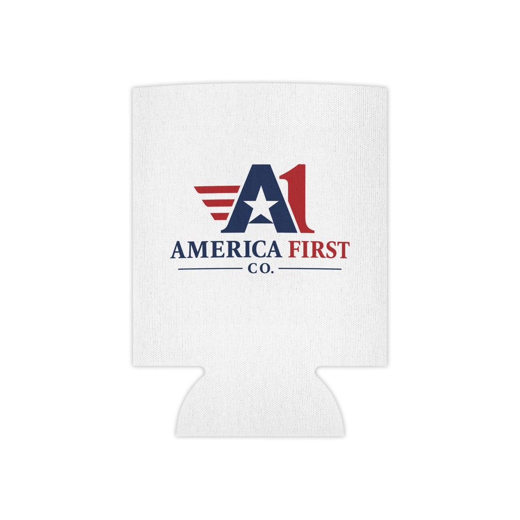 America First Can Cooler — Patriotic Red White Blue Drink Koozie