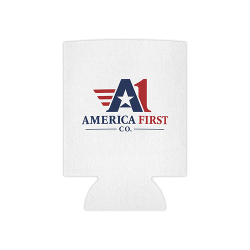 America First Can Cooler — Patriotic Red White Blue Drink Koozie