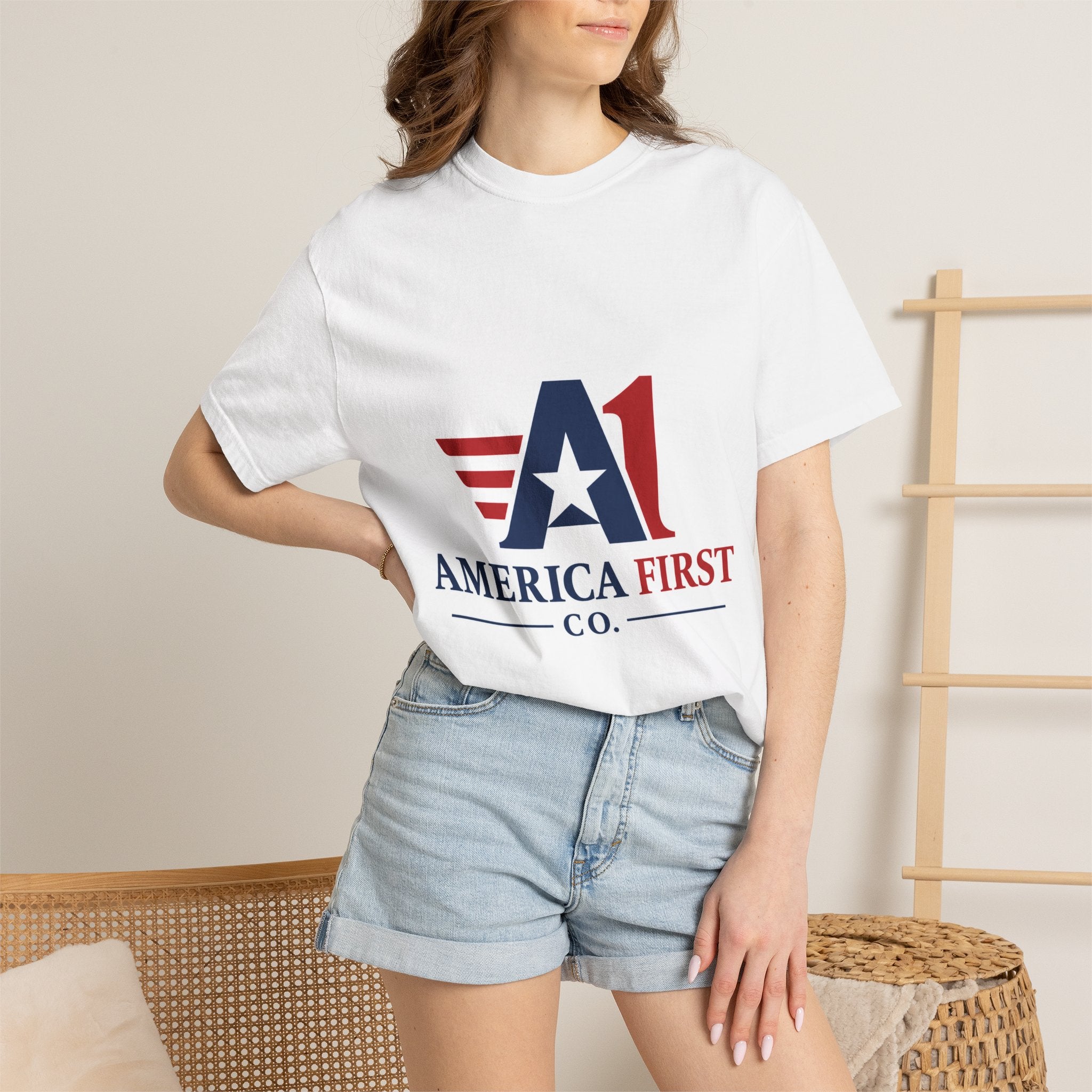 America First Logo T-Shirt — Patriotic USA Graphic Tee
